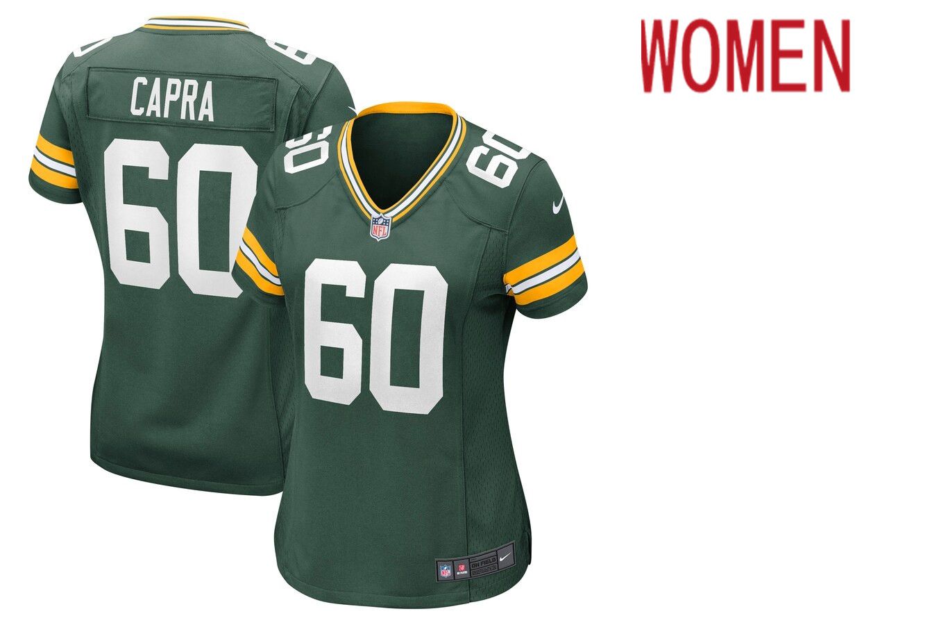 Women Green Bay Packers #60 Jacob Capra Green Nike Game NFL Jersey->women nfl jersey->Women Jersey